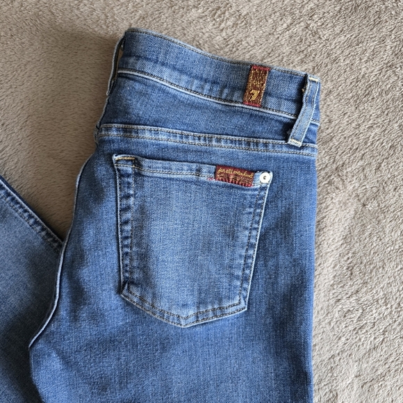 7 For All Mankind Cropped Boot frayed hems jeans size 29 - Picture 3 of 12